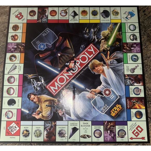 Monopoly STAR WARS SAGA EDITION Board Game 2005 - 100% Complete Metal Miniatures - Picture 10 of 11